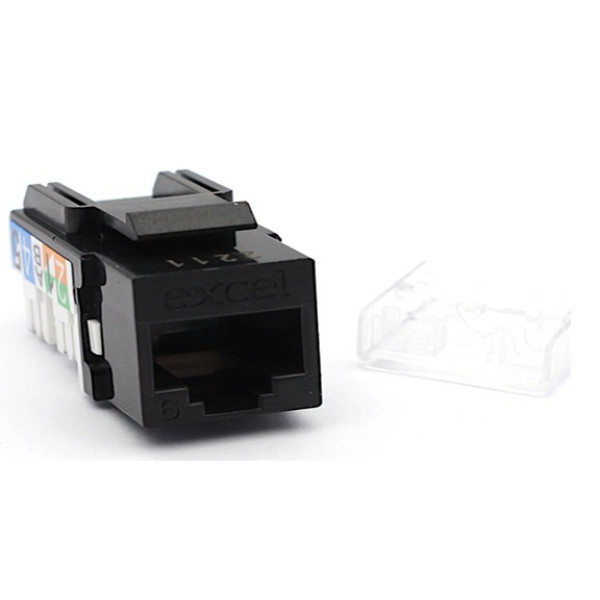 Excel Cat6 Unscreened Keystone Jack 90deg Black (1...