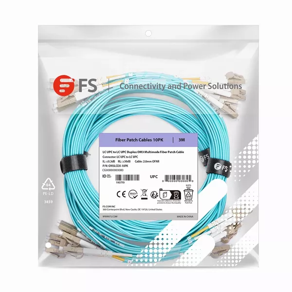 FS.COM 3m (10ft) LC UPC to LC UPC Duplex OM3 Multi...