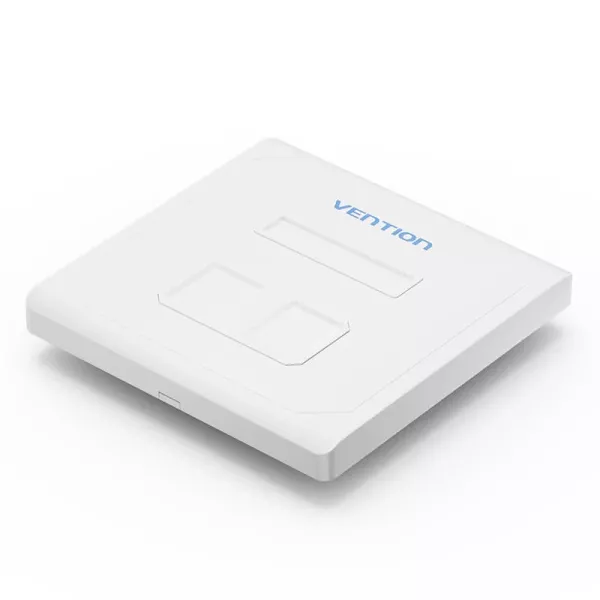 Vention 2-Port Keystone Jack Wall Plate White (IFE...