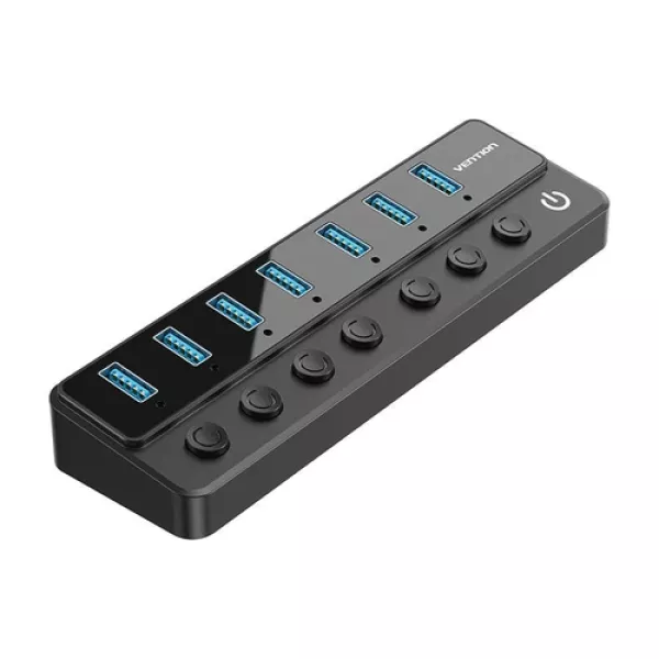 Vention USB B 3.0 to USB 3.0 x7 Hub EU-Plug Black ...
