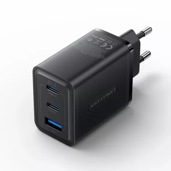 Charger Vention 3-Port USB (C + C + A) GaN Charger...
