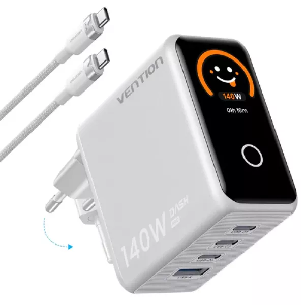 Charger Vention 4-Port USB (C + C + C + A) GaN Cha...