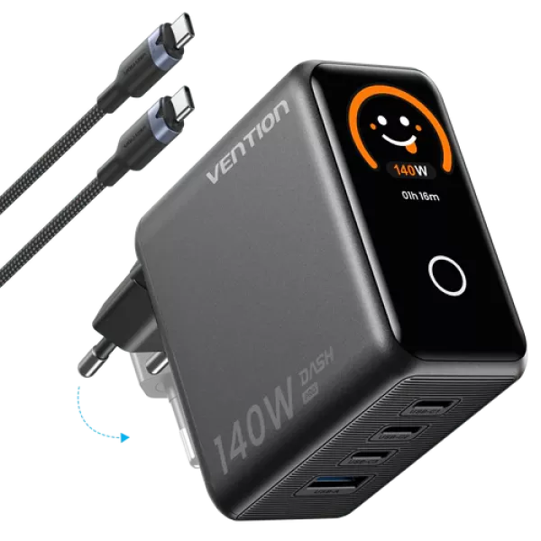 Charger Vention 4-Port USB (C + C + C + A) GaN Cha...
