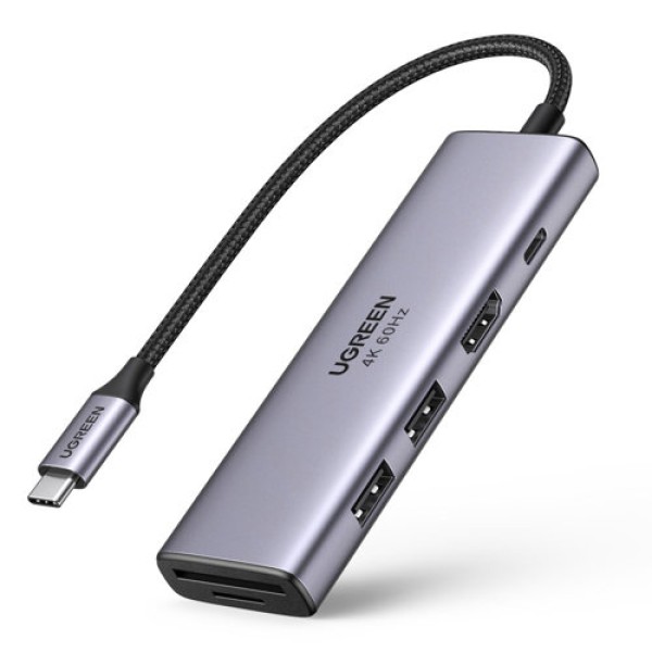 Adapter Ugreen USB Type C - 2x USB 3.2 Gen 1 / HDM...
